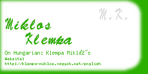 miklos klempa business card